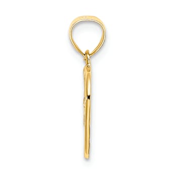 10K Yellow Gold Cut-Out Textured Woven Heart Charm