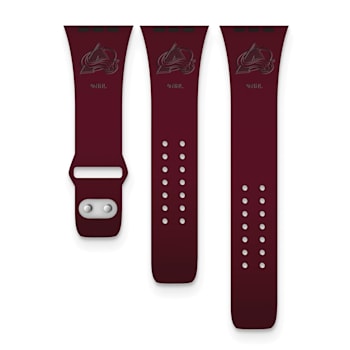 Gametime Colorado Avalanche Debossed Silicone Apple Watch Band (42/44mm
M/L). Watch not included.