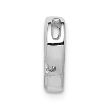 Rhodium Over 14k White Gold Diamond Heart Chain Slide Pendant
