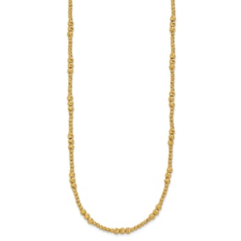 14K Yellow Gold Diamond-cut Beaded 18-inch Necklace