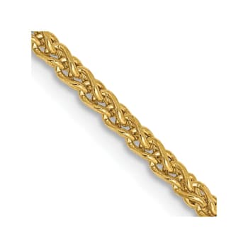 14k Yellow Gold 1.8mm Solid Diamond Cut Wheat Chain 30 inches