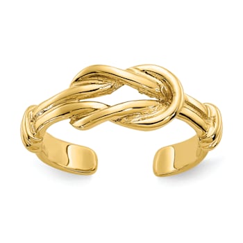 14K Yellow Gold Love Knot Toe Ring