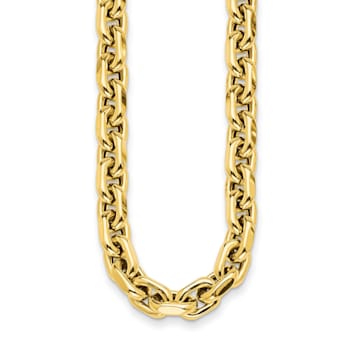 14K Yellow Gold 10.5mm Fancy Open Link 20-inch Necklace