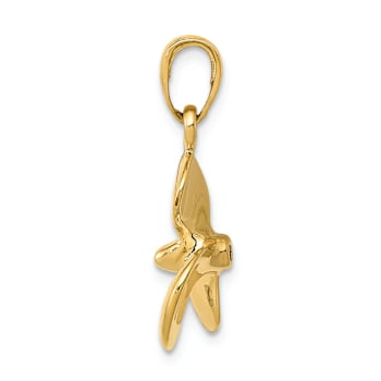 14k Yellow Gold 3D Polished Propeller Pendant