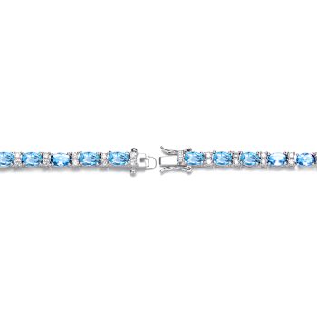 Topaz Color CZ Tennis Bracelet In Sterling Silver