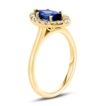 1.37ctw Sapphire and Diamond Ring in 14k Yellow Gold