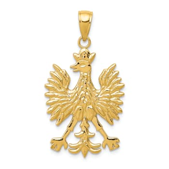 14k Yellow Gold Textured Phoenix Mythological Bird Charm
