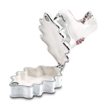 GLIDER Pink and White Ice Skate Trinket Box