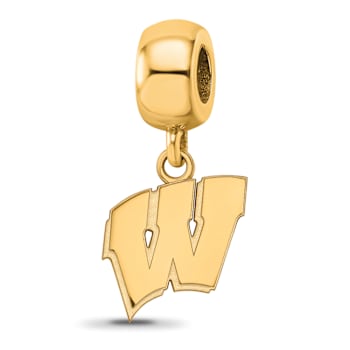 14K Yellow Gold Over Sterling Silver LogoArt University of Wisconsin
Small Dangle Bead