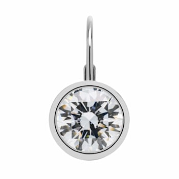 White Cubic Zirconia 14k White Gold Earrings With Velvet Gift Box 2.00ctw
