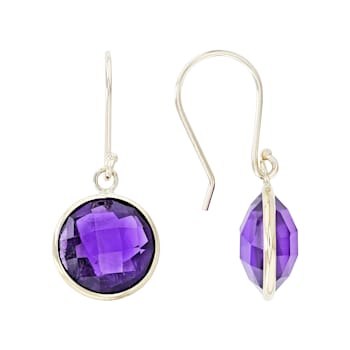 Purple Amethyst 14k Yellow Gold Dangle Earrings 8.00ctw