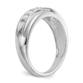 Rhodium Over 14K Gold Lab Grown Diamond SI1/SI2, G H I, Men's Band