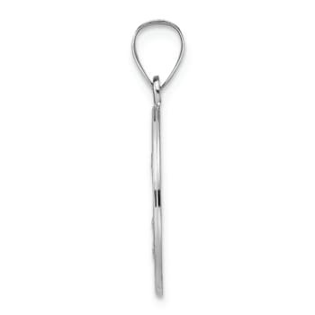 Rhodium Over 14k White Gold Polished and Satin Saint Nicholas Medal Pendant