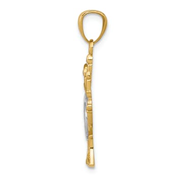 14k Two-tone Gold Menorah Pendant