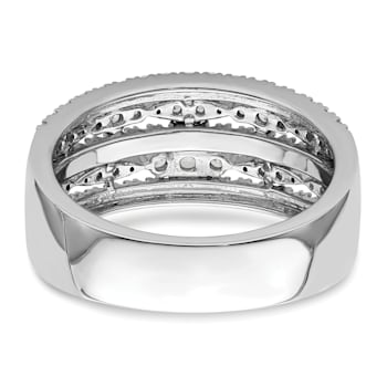 Rhodium Over 14K White Gold Diamond Band 0.88ctw