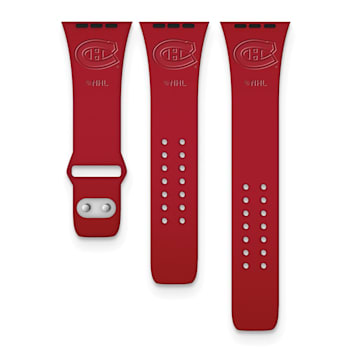 Gametime Montreal Canadiens Debossed Silicone Apple Watch Band (42/44mm
M/L). Watch not included.
