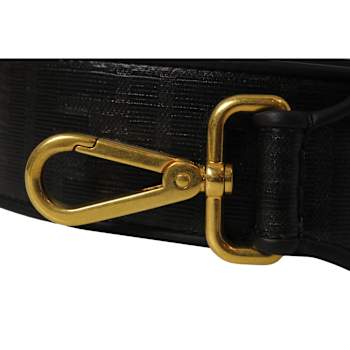 Fendi Strap You Black Glazed Fabric FF Zucca Handbag Shoulder Strap