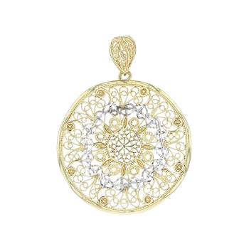 Filigree Enhancer Pendant In 18K Gold Over Sterling Silver