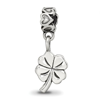 Sterling Silver 4-leaf Clover Dangle Bead