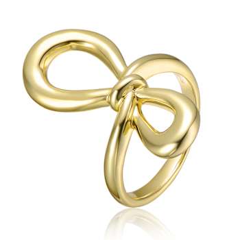 Infinity Knot Bow Ring In 14K Gold Over Brass
