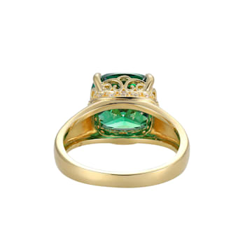 Green And White Cubic Zirconia 18k Yellow Gold Over Silver May
Birthstone Ring 5.23ctw