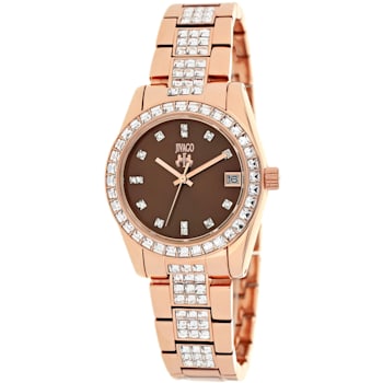 Jivago Women's Magnifique Chocolate Brown Dial Rose Stainless Steel Watch