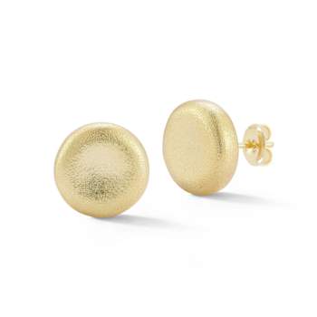 Sterling Statements 14K Yellow Gold Over Sterling Silver Satin Button Studs