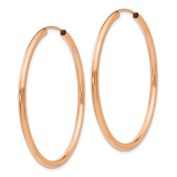 14k Rose Gold Polished 1 9/16" Endless Hoop Earrings