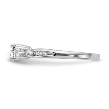 Rhodium Over 14K White Gold Lab Grown Diamond VS/SI GH, 3-Stone Complete
Engagement Ring 0.617ctw