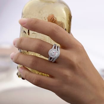 White Cubic Zirconia Platinum Over Sterling Silver Ring 2.74ctw