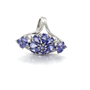 Rhodium Over Sterling Silver Mixed Shape Tanzanite Ring 4.31ctw