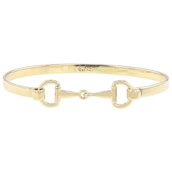 Bridle Link Bangle Bracelet In 18K Gold Over Bronze