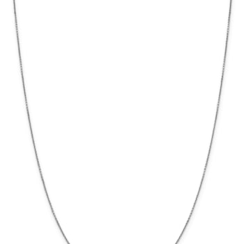 Rhodium Over 14k White Gold 0.9mm Solid Diamond-cut Round Open Link
Cable 26 Inch Chain
