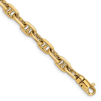 10k Yellow Gold 5.1mm Hand-polished Fancy Link Bracelet