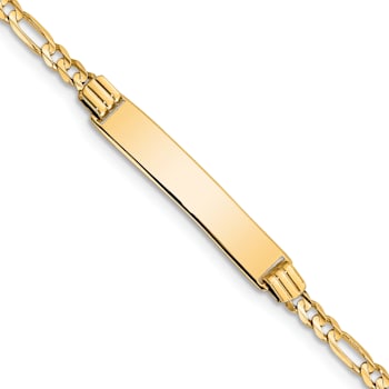14k Yellow Gold Children's Figaro Link ID Bracelet