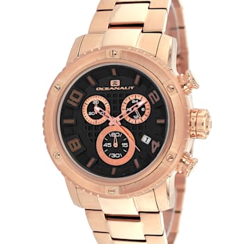 Oceanaut Men's Impulse Black Dial, Rose Stainless Steel Watch