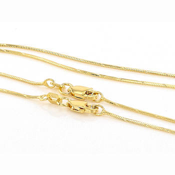 Snake ChaIn Necklace With Diamond-Cut Stations Set Of Two In 18K Gold
Over Sterling Silver