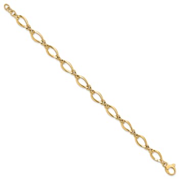 14K Yellow Gold Fancy Link 7.5-inch Bracelet