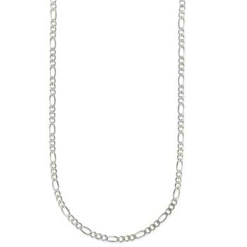 925 Sterling Silver 2mm Figaro Chain Necklace