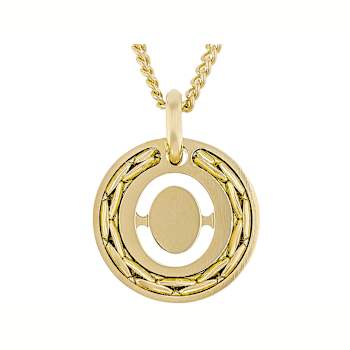 Cardano Initial O Pendant Necklace In 18K Gold Over Bronze