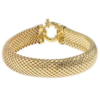 Wide Woven Statement Bracelet In 18k Gold Over Sterling Silver