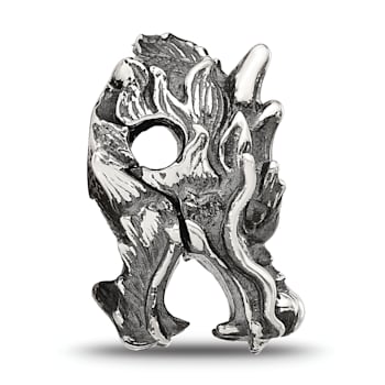 Sterling Silver Reflections Antiqued Chinese Dragon Hinged Bead