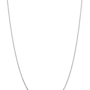 Rhodium Over 14k White Gold 0.7mm Solid Box 28 Inch Chain
