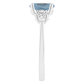 8mm Round Sky Blue Topaz And White Topaz Rhodium Over Sterling Silver
3-Stone Ring