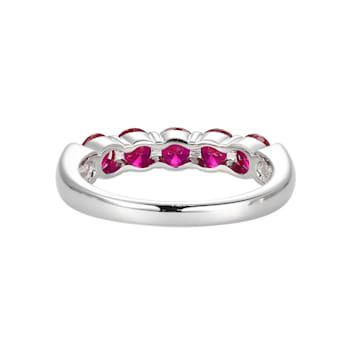 Lab Created Ruby Platinum Over Sterling Silver Ring 1.30ctw