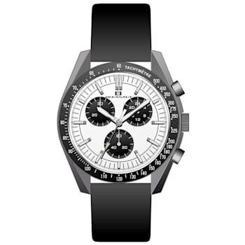 Oceanaut Men's Orbit White Dial, Black Leather Strap Watch
