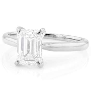 Lab-Grown Diamond Emerald-Cut Solitaire Ring In 14K White Gold 2.00ct
