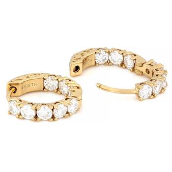 Classic Moissanite Inside-Out Hoop Earrings In 14K Gold Over Sterling Silver