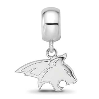 Sterling Silver Rhodium-plated LogoArt Montana State University Small
Dangle Bead