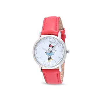 Disney Mickey and Minnie Red and Black Vegan Leather Bands His and Hers
Watches Set of 2